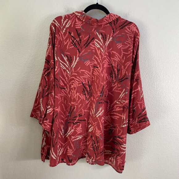 Catherines Womens Plus 2X 22/24W Button Up Shirt 3/4 Sleeve Blouse Top - Picture 7 of 7
